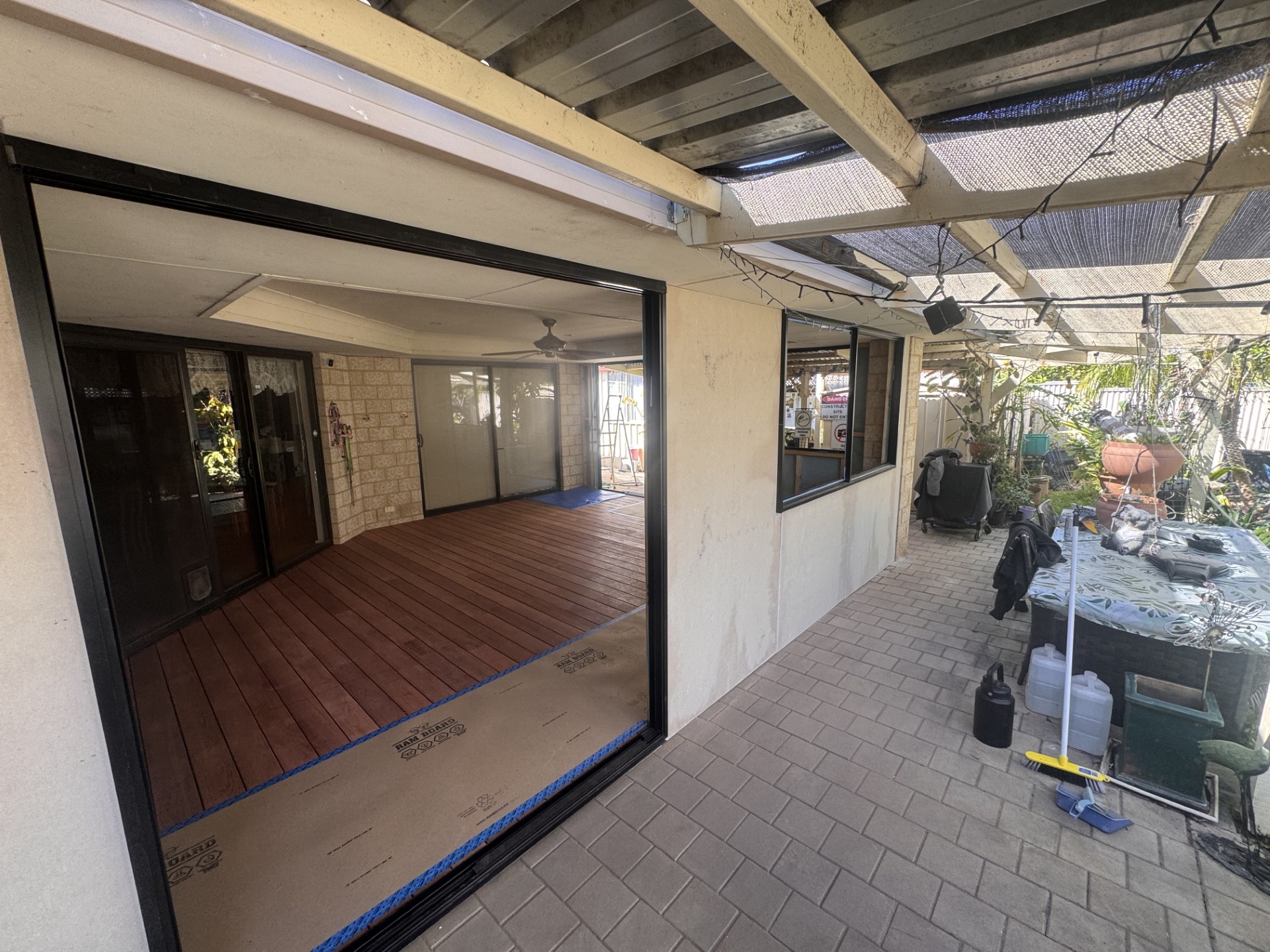 Alfresco area before conversion